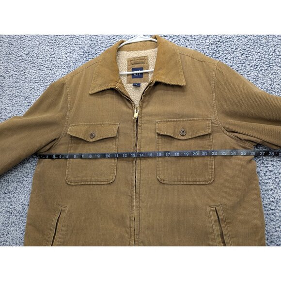 Y2K GAP Sherpa Lined Corduroy Jacket Mens XL Full Zip Trucker Classic 90s Brown - Picture 11 of 14